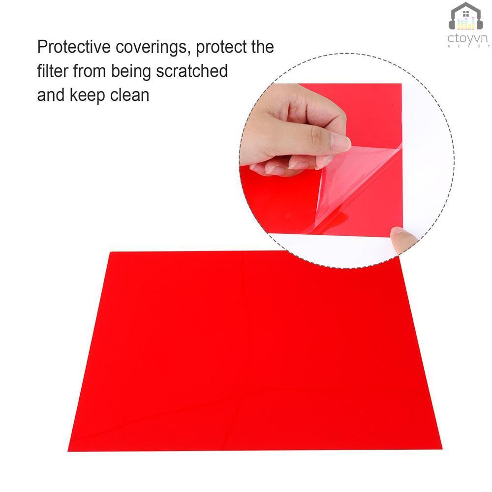 Set 9 tấm lọc gel trong suốt màu vàng/xanh lá/tím/hồng/cam/hồng cho đèn flash Speedlite size 28 * 21cm