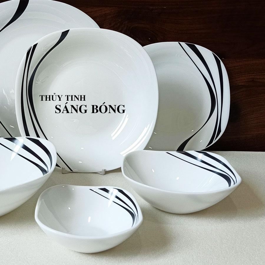 Bộ 3 Tô thủy tinh vuông Diva Ivory M.N - Hàng nhập khẩu