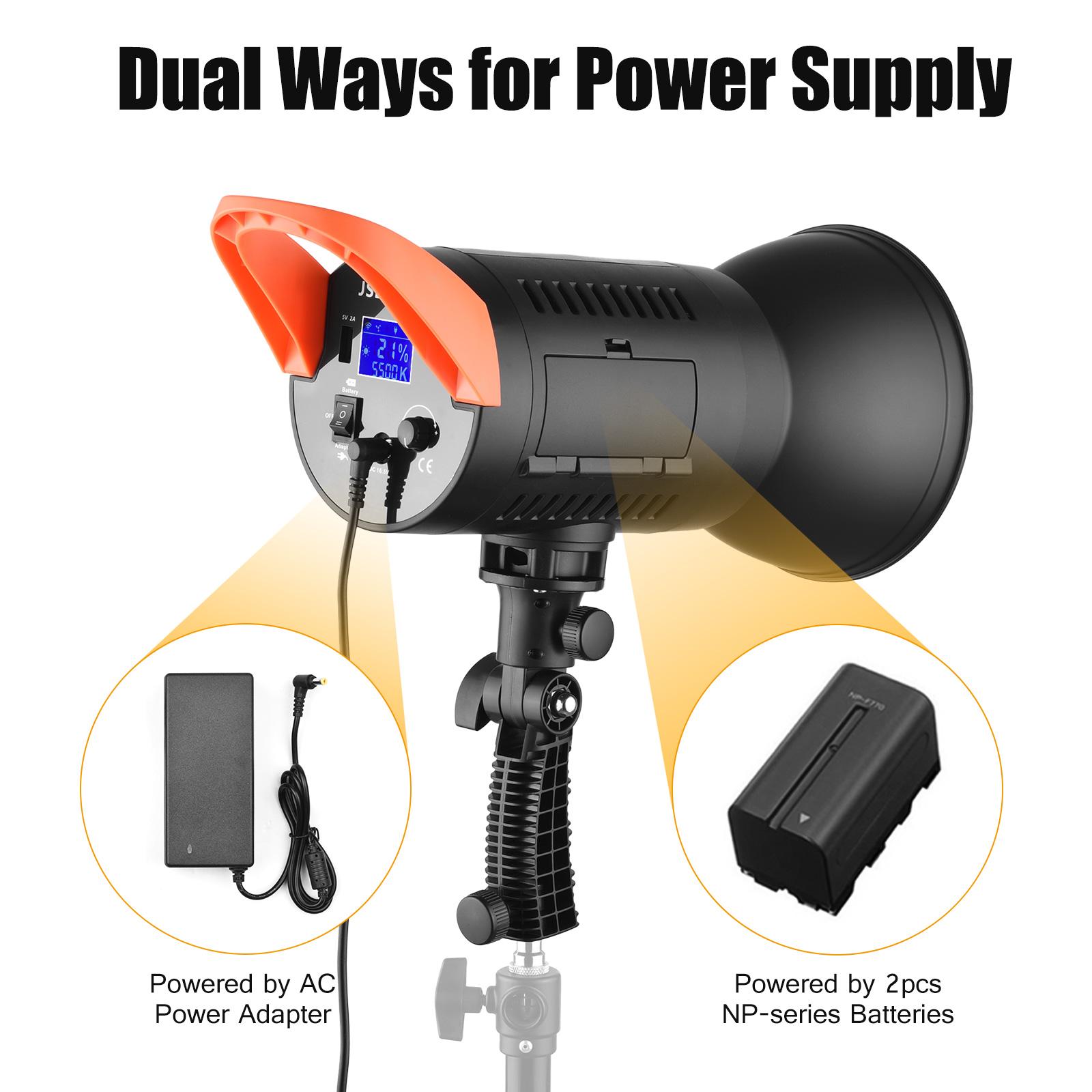 100W LED Video Light 5600K Studio Light Dimmable Bowens Mount Continuous Light with Reflector Remote Control for Wedding