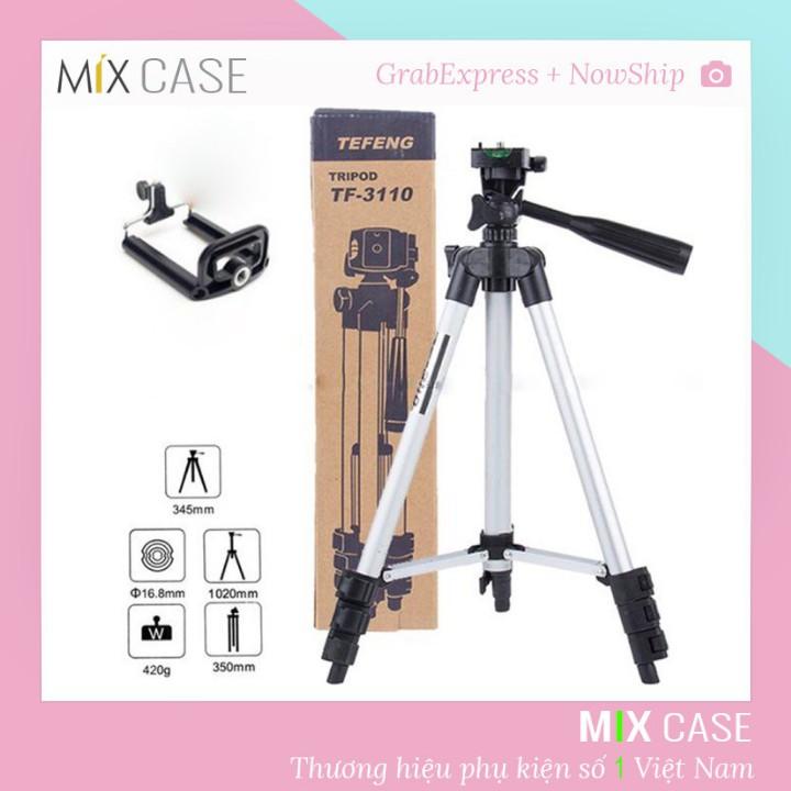 Gậy chụp ảnh 3 chân Tripod 3110 có kẹp điện thoại 3 chân kéo dài cao 1020mm giá đỡ chụp hình điện thoại máy ảnh tiện lợi