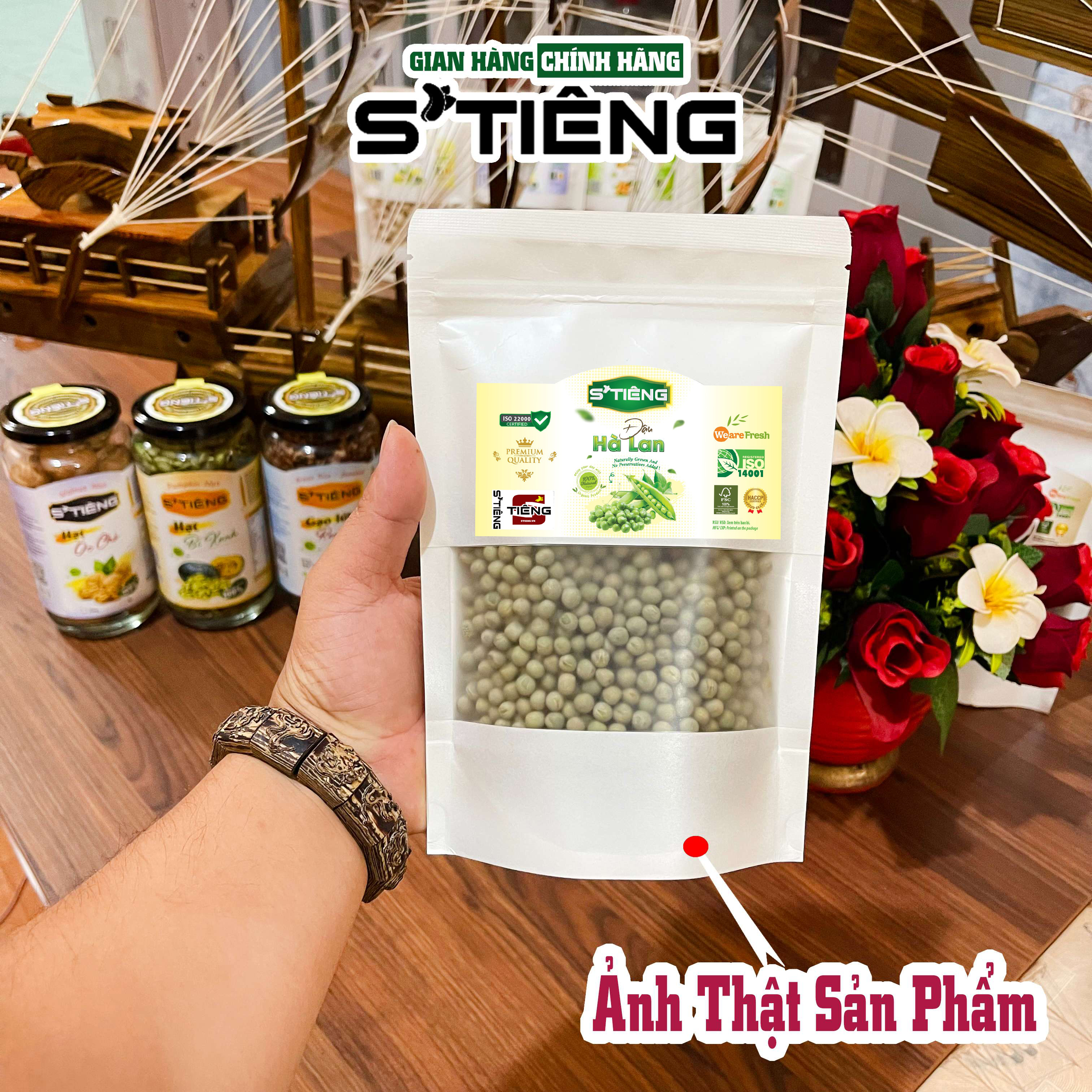 500Gr Hạt Đậu Hà Lan Xanh Khô Sống S'TIÊNG Chế Biến Món Ăn