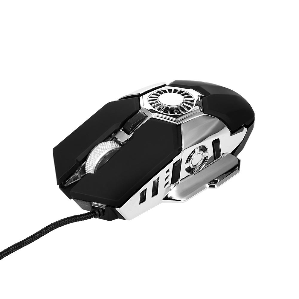 Chuột chơi game có dây USB G22 Quạt làm mát cơ học có thể điều chỉnh Hiệu ứng ánh sáng RGB 6400DPI
