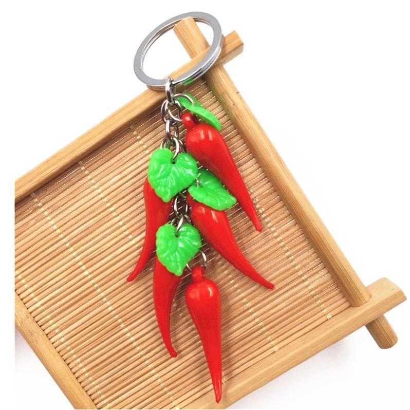 Combo móc khóa trùm trái ớt 5 trái một móc