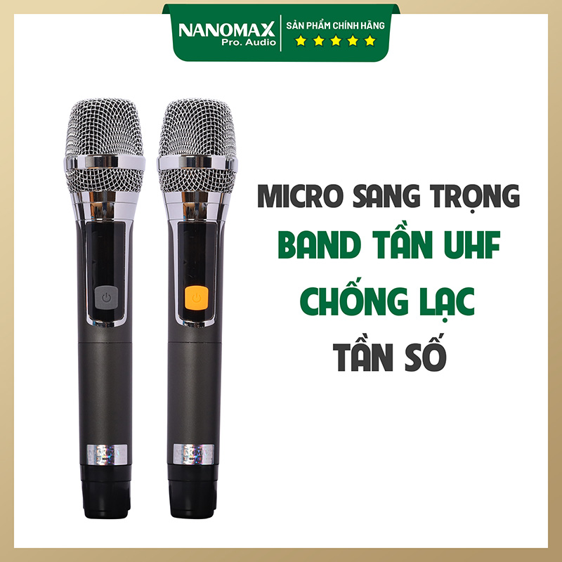 Loa Karaoke Xách Tay Nanomax X-230 Bluetooth 2 Bass 20cm 650w Tặng Kèm Cặp Micro Hát Karaoke Hàng Chính Hãng