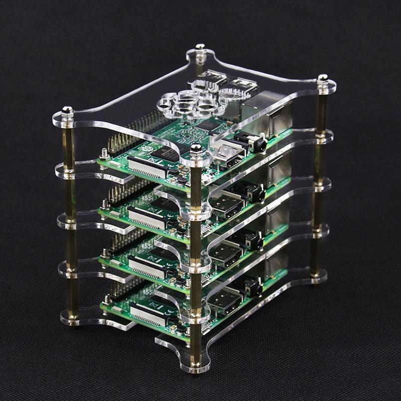 Acrylic Clear Case 4 Layer Enclosure for Pi 3 B+ / Pi 2