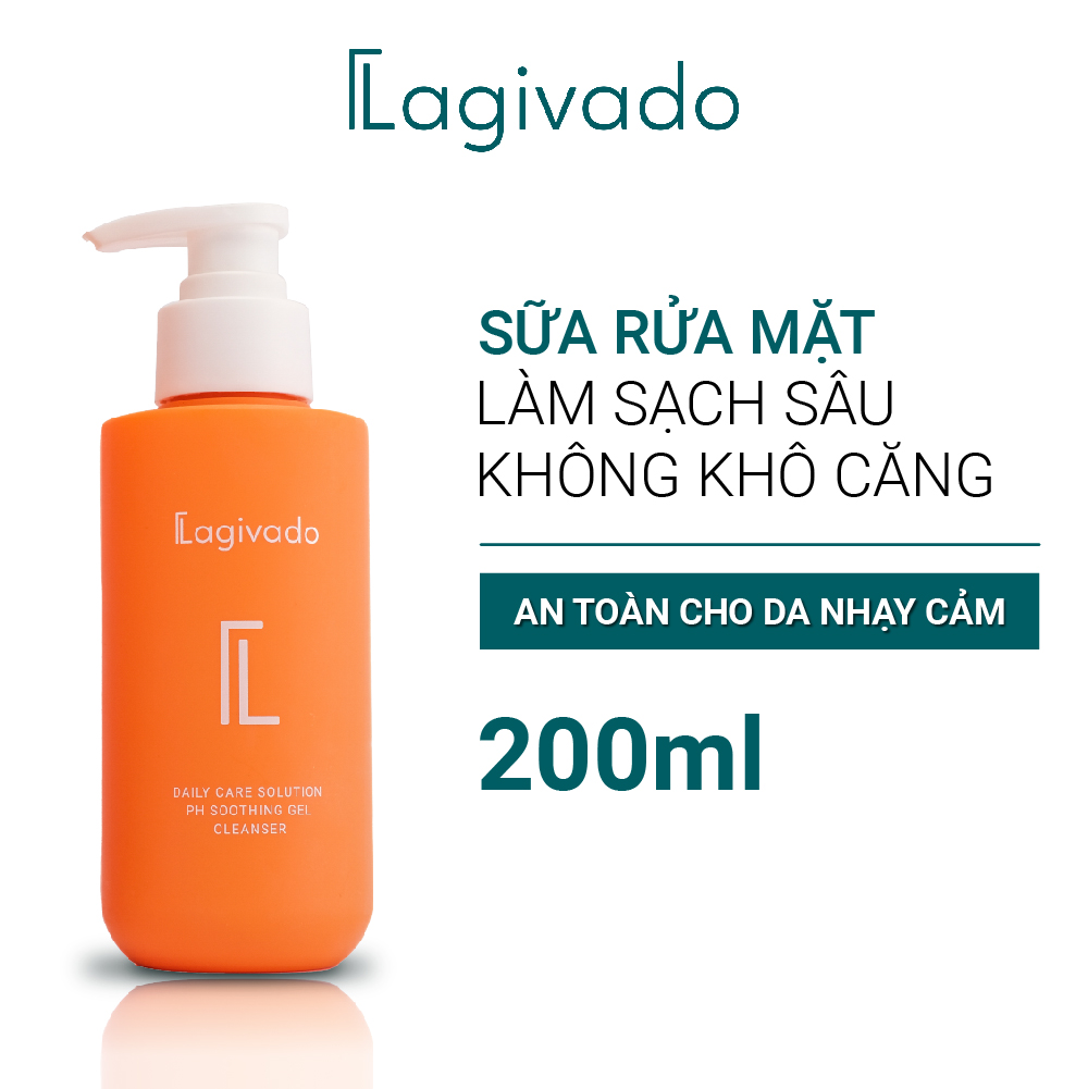 Sữa rửa mặt làm sạch sâu, không khô căng, giảm dầu nhờn Lagivado PH Soothing Gel Cleanser 200 ml