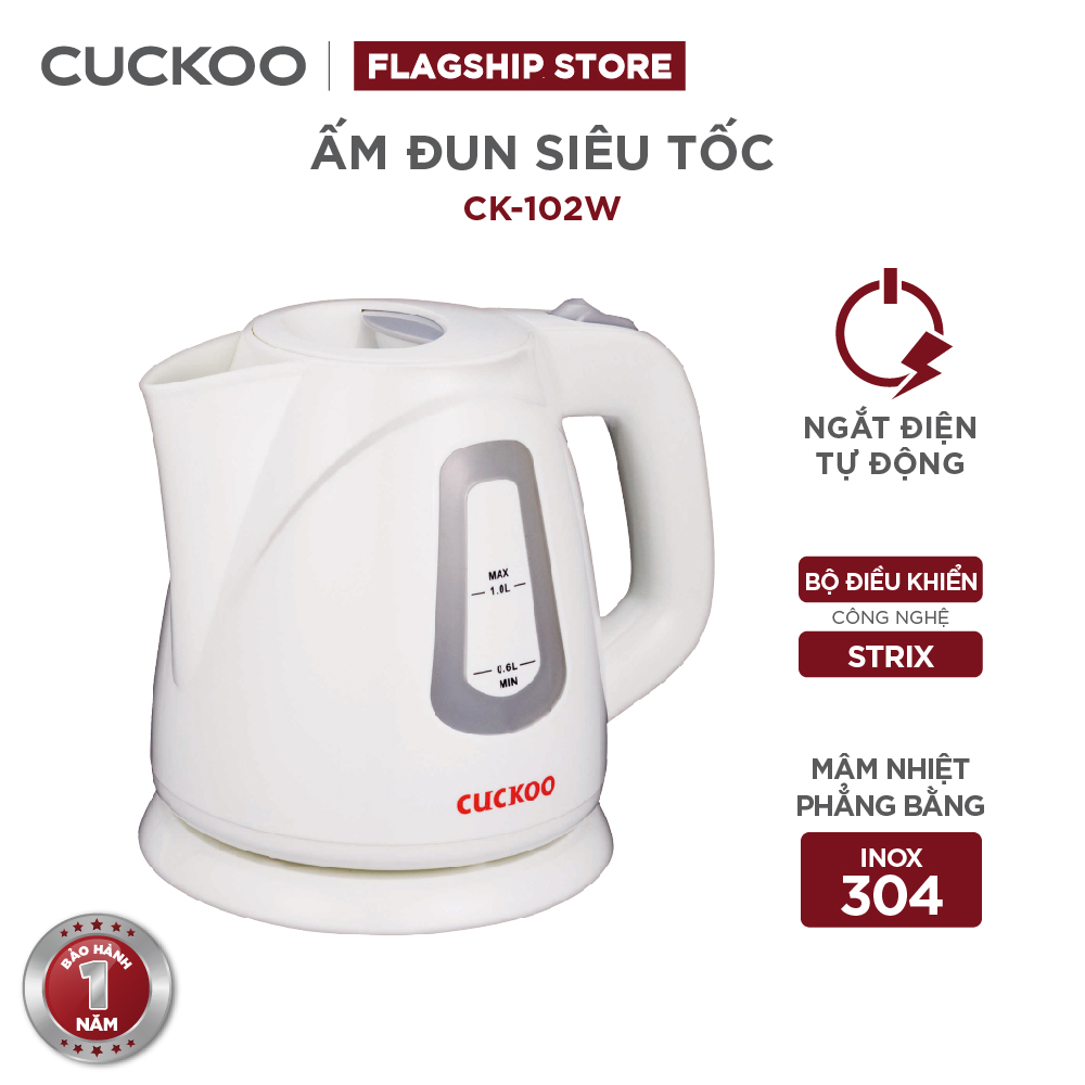 Âm đun nước siêu tốc CK-102W Cuckoo - HÀNG CHÍNH HÃNG