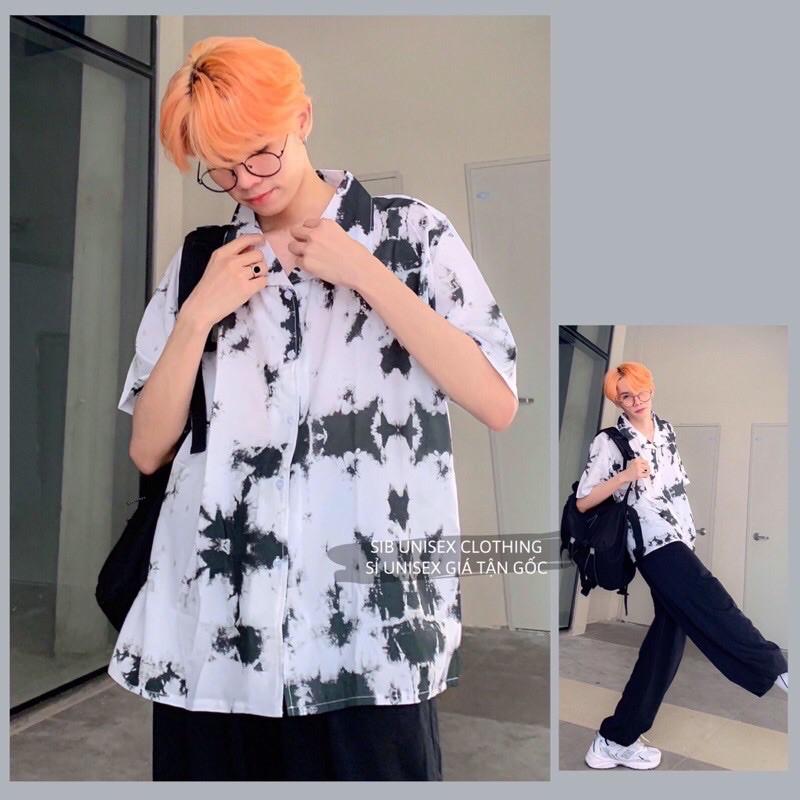 Áo sơ mi unisex SIB Clothing sơ mi loang form rộng SIB018