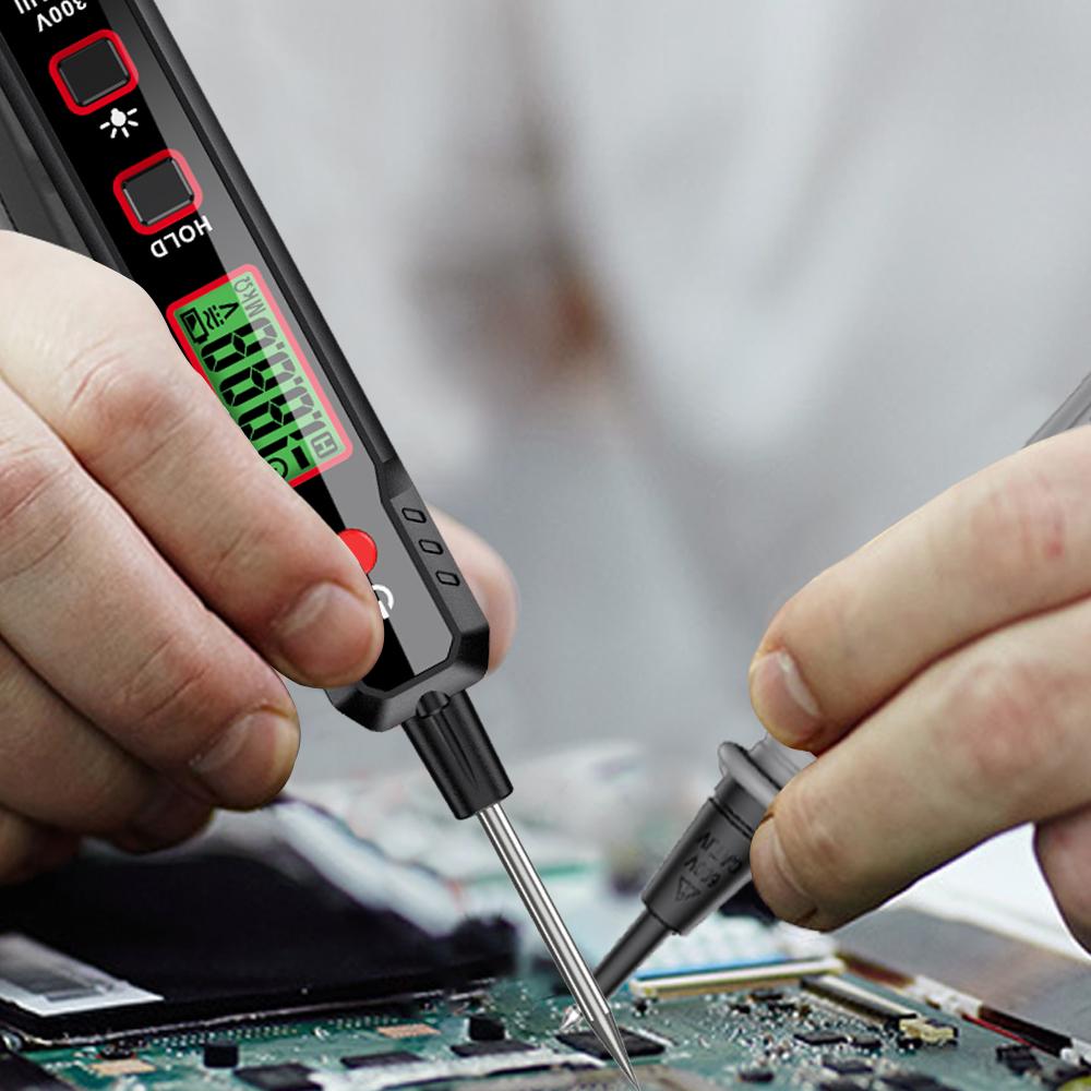 HABOTEST Pen Type Digital Multimeter Voltage Tester for Measuring AC/DC Voltmeter Resistance Diode Capacitance Electrical Tester with Backlight and Flashlight