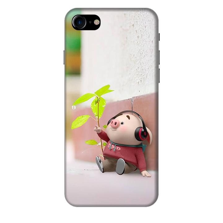 Ốp lưng nhựa cứng nhám dành cho iPhone 8 in hình Heo Thơ Mộng