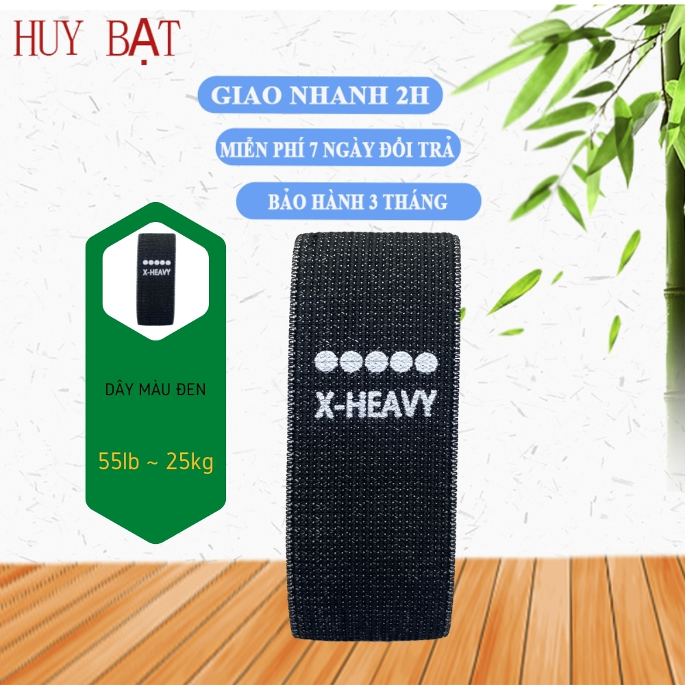 Dây Kháng Lực Tập Mông Mini Band Huy Bạt Cho Người Tập Cải Thiện Vùng Mông Chân Đùi Nhờ Thiết Kế Dây Kháng Lực Cải Tiến Không Bị Trượt Khi Ra Mồ Hôi – Dây Đen-25kg