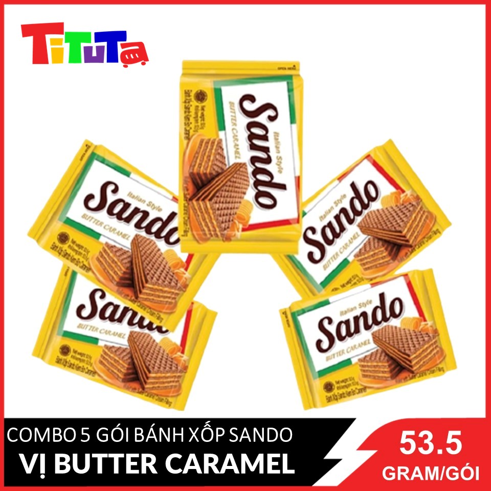 Combo 5 Bánh xốp Sando Caramel 53.5gx5