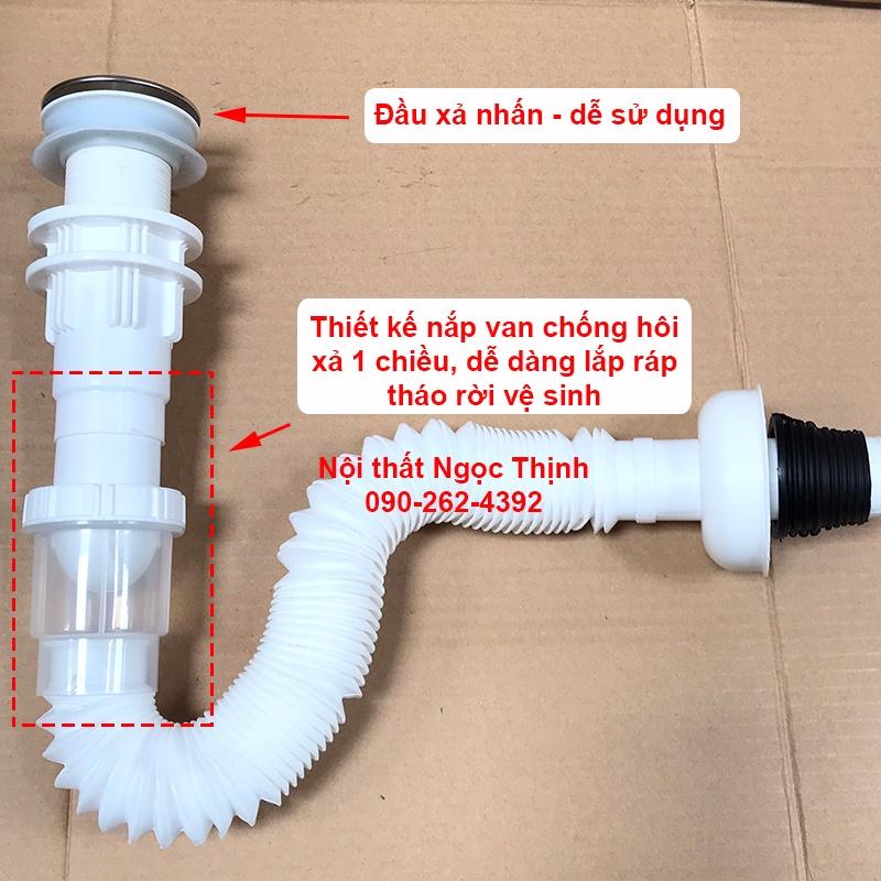 Xả ruột gà Không Rãnh Xả Tràn dùng cho lavabo KÍNH lavabo trơn không xả tràn