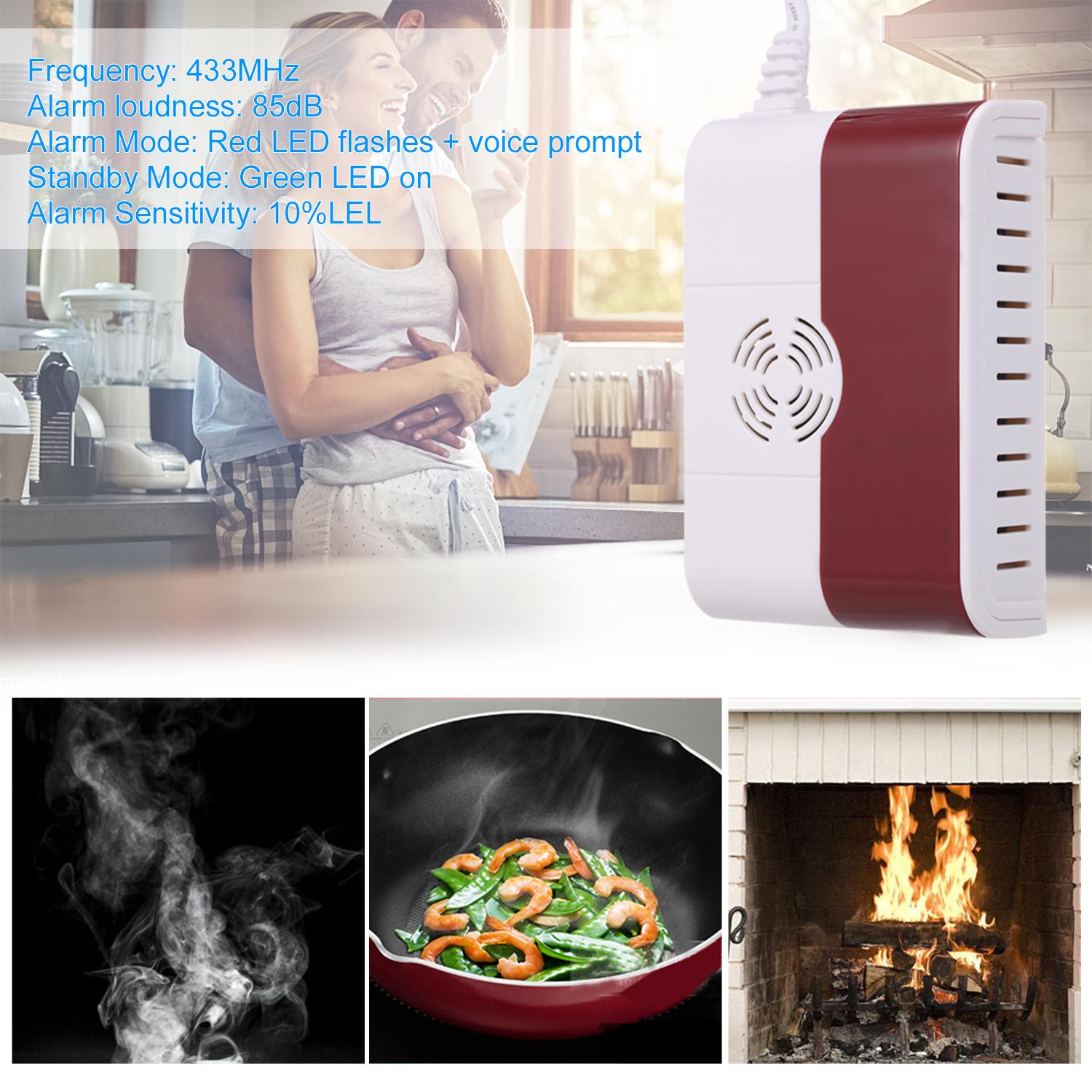 Wireless Independent Combustible Gas Detector 433MHz Natural Liquefied Petroleum Gas CH4 Leak Tester CO Sensor Sniffer with Sound Alarm