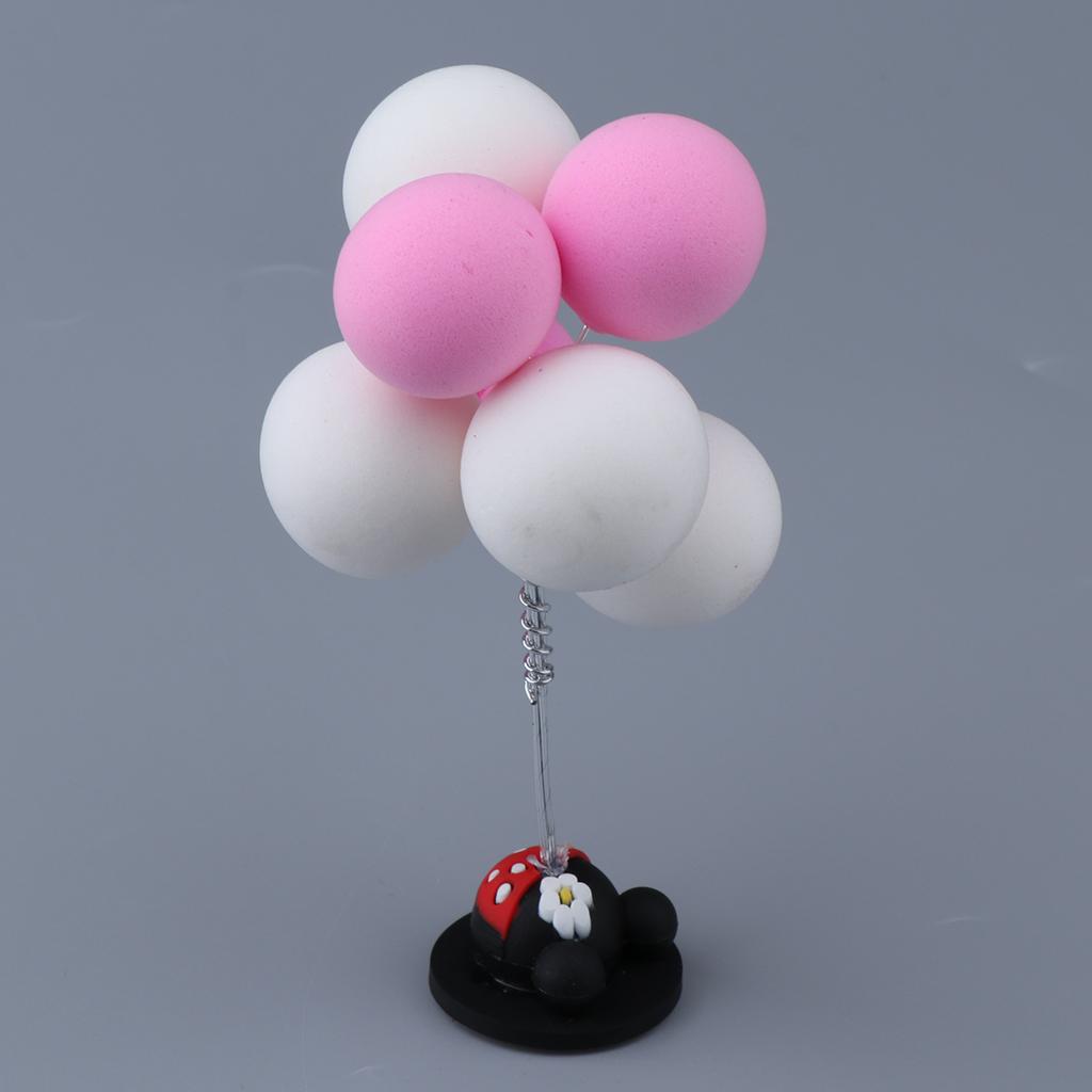Creative Sweet Balloons Dashboard Decorations Car Home Office Ornaments Best Birthday Gift (Pink + White)