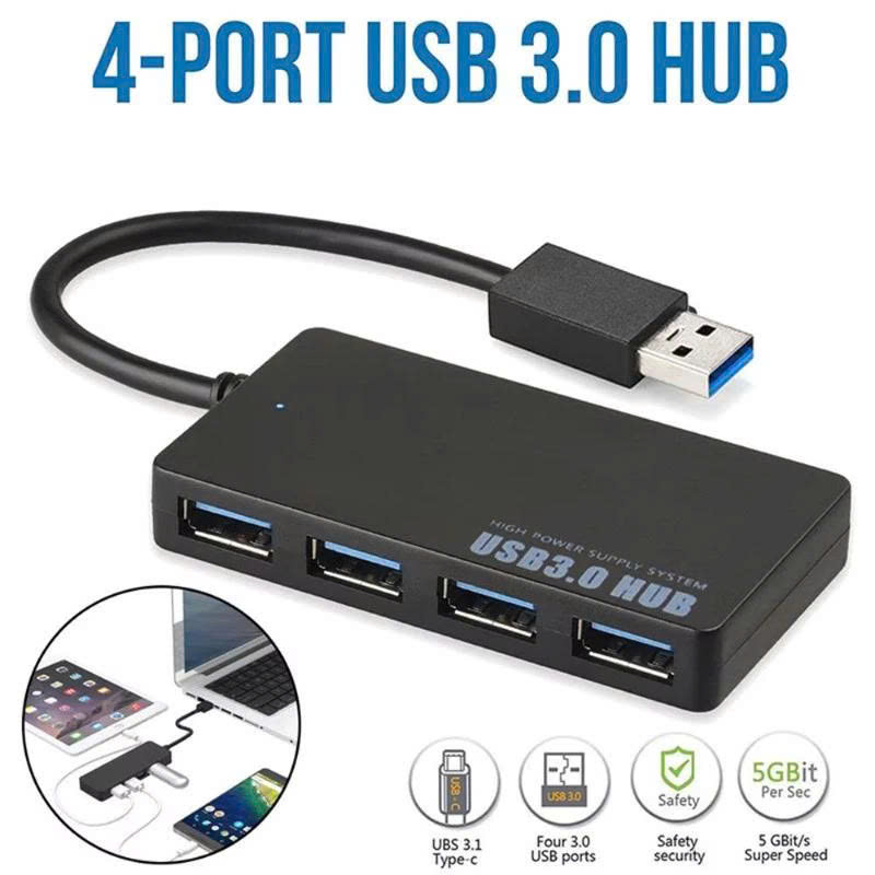 Hub 4 Cổng USB 3.0 HUB Chia USB 1 Ra 4 Cổng Bộ chia USB 3.0 ra 4 cổng tốc độ cao 5Gbps - Hàng Chính Hãng HUB USB