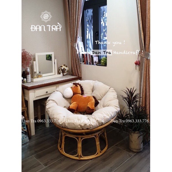 KHUNG GHẾ THƯ GIÃN PAPASAN " 100CM " KÈM NỆM CANVAS CAO CẤP - Nội Thất Mây Tre Đan