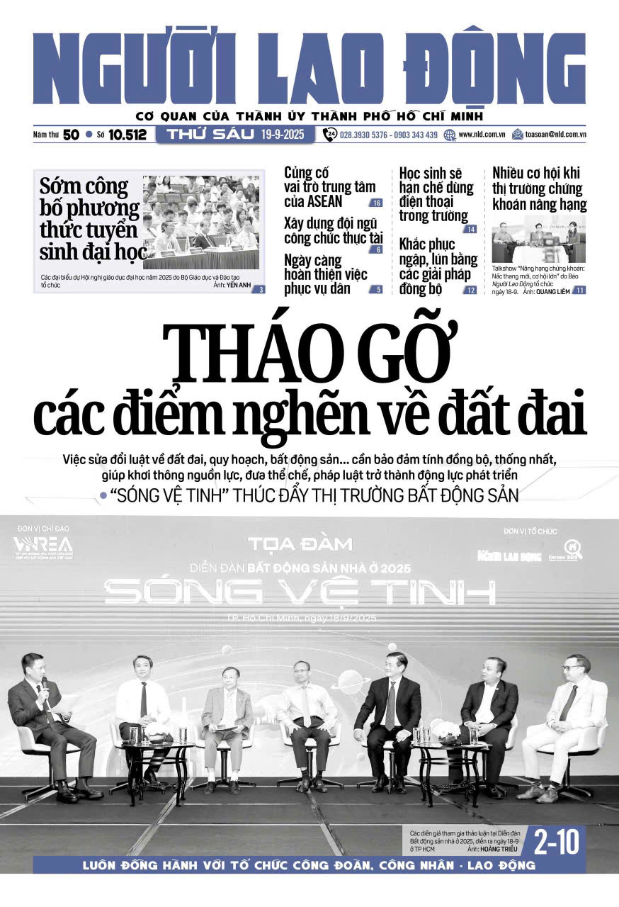 Nhật báo Người Lao Động từ ngày 15-09-2025 đến 21-09-2025