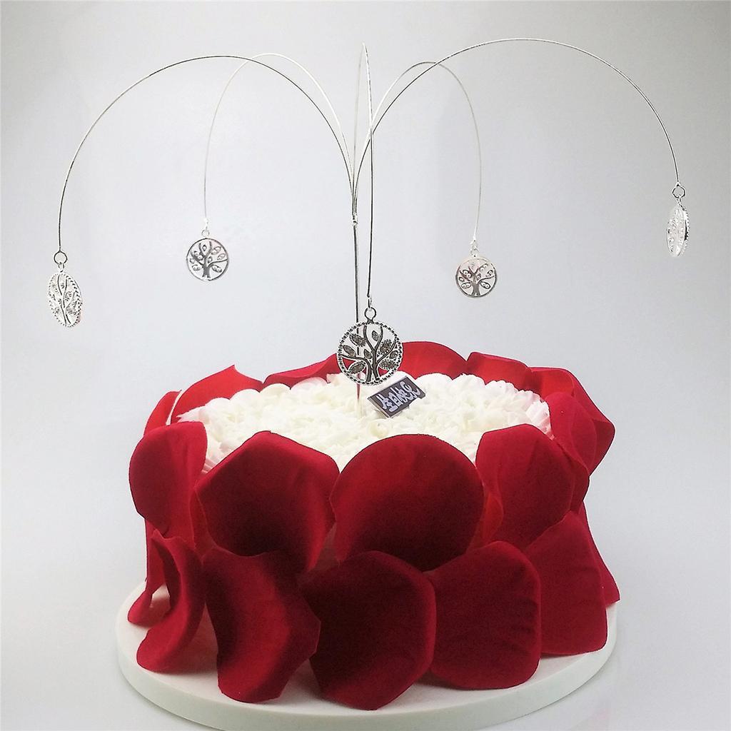 Wedding Party Cake Topper Delicate Cake Treen Shape Insert Decoration