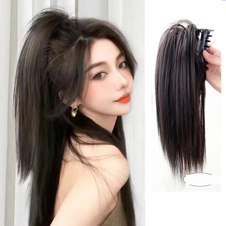 Búi giả đuôi gà dài 35cm B08C FREESHIP tóc giả đuôi gà, búi tóc giả nữ, búi ngoạm tóc giả