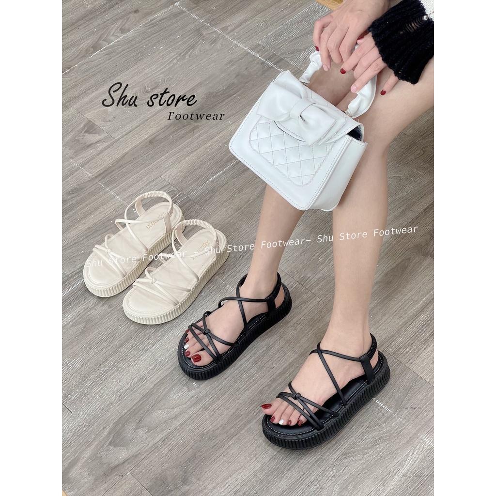 Sandal nữ quai chéo cột giữa thời trang đi học đi chơi cho nữ Shu Store