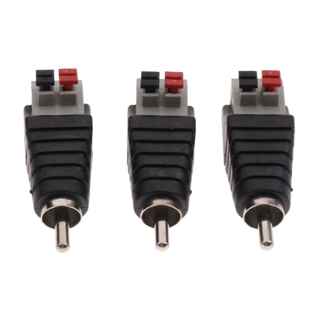 3pcs Phono RCA Male To Female Plug TO AV Screw Terminal Video AV Aapter
