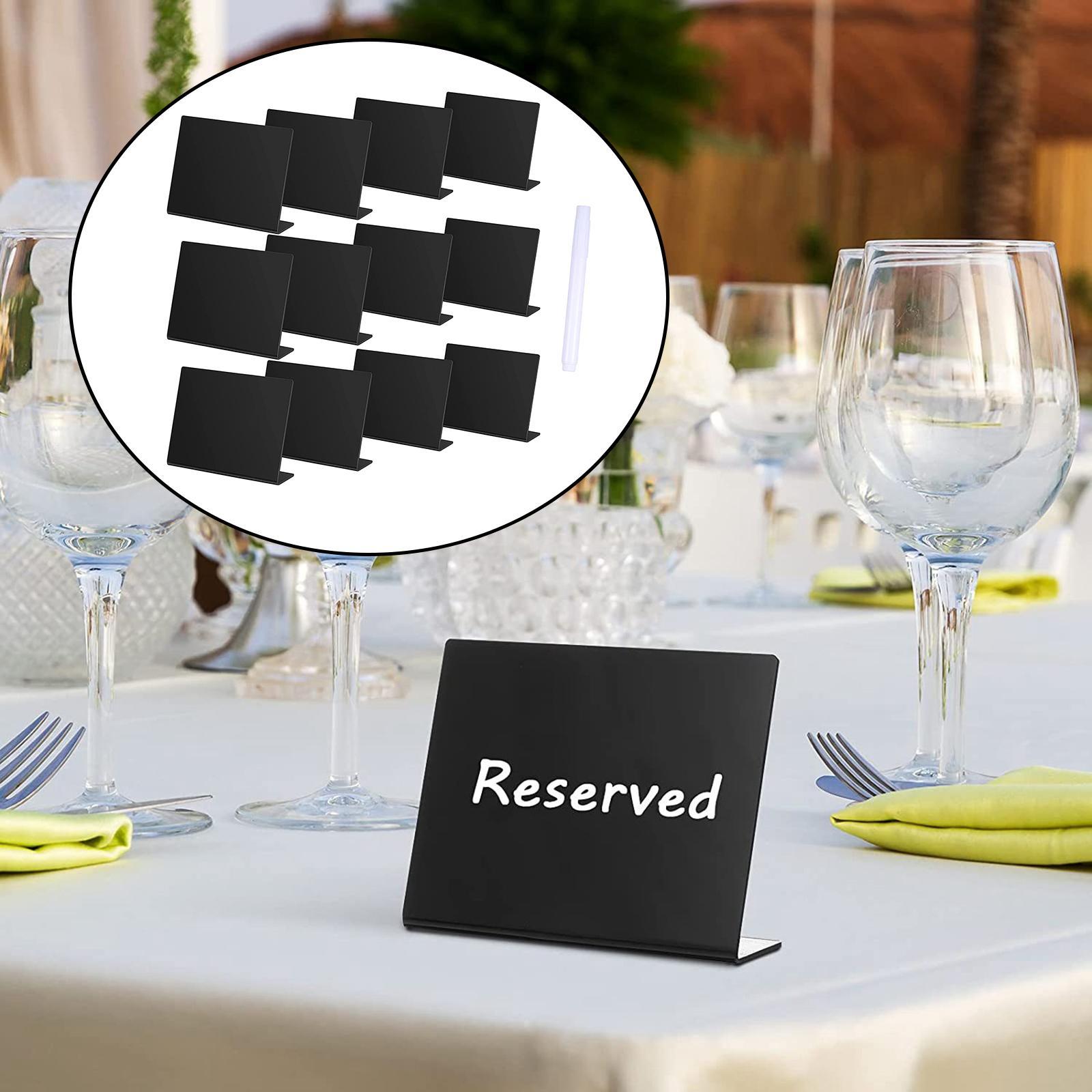 12Pcs Tabletop Message Board Memo Writing Board for Shop Buffet Wedding Black