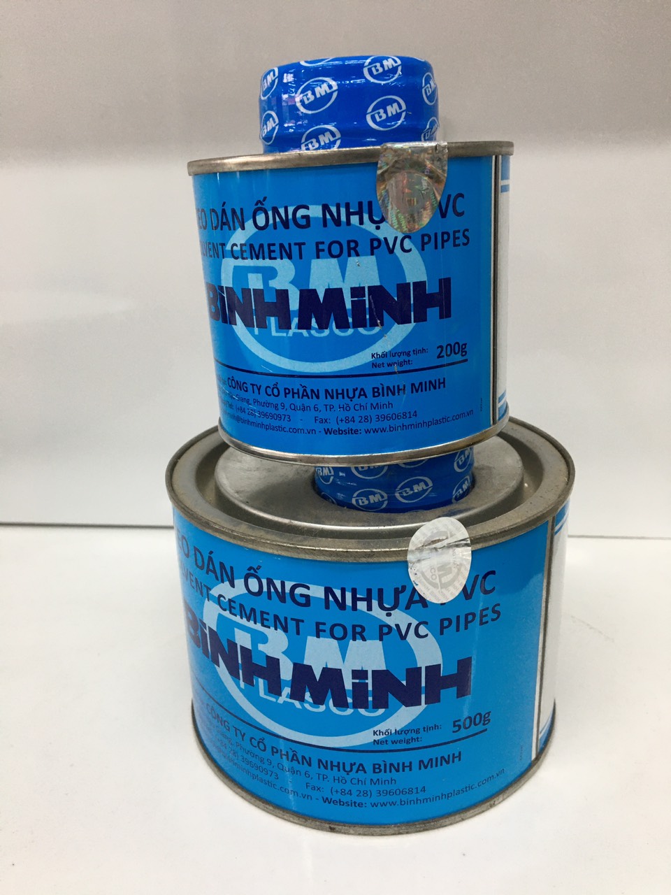Keo dán ống nhựa PVC Bình Minh - lon 200g - lon 500g