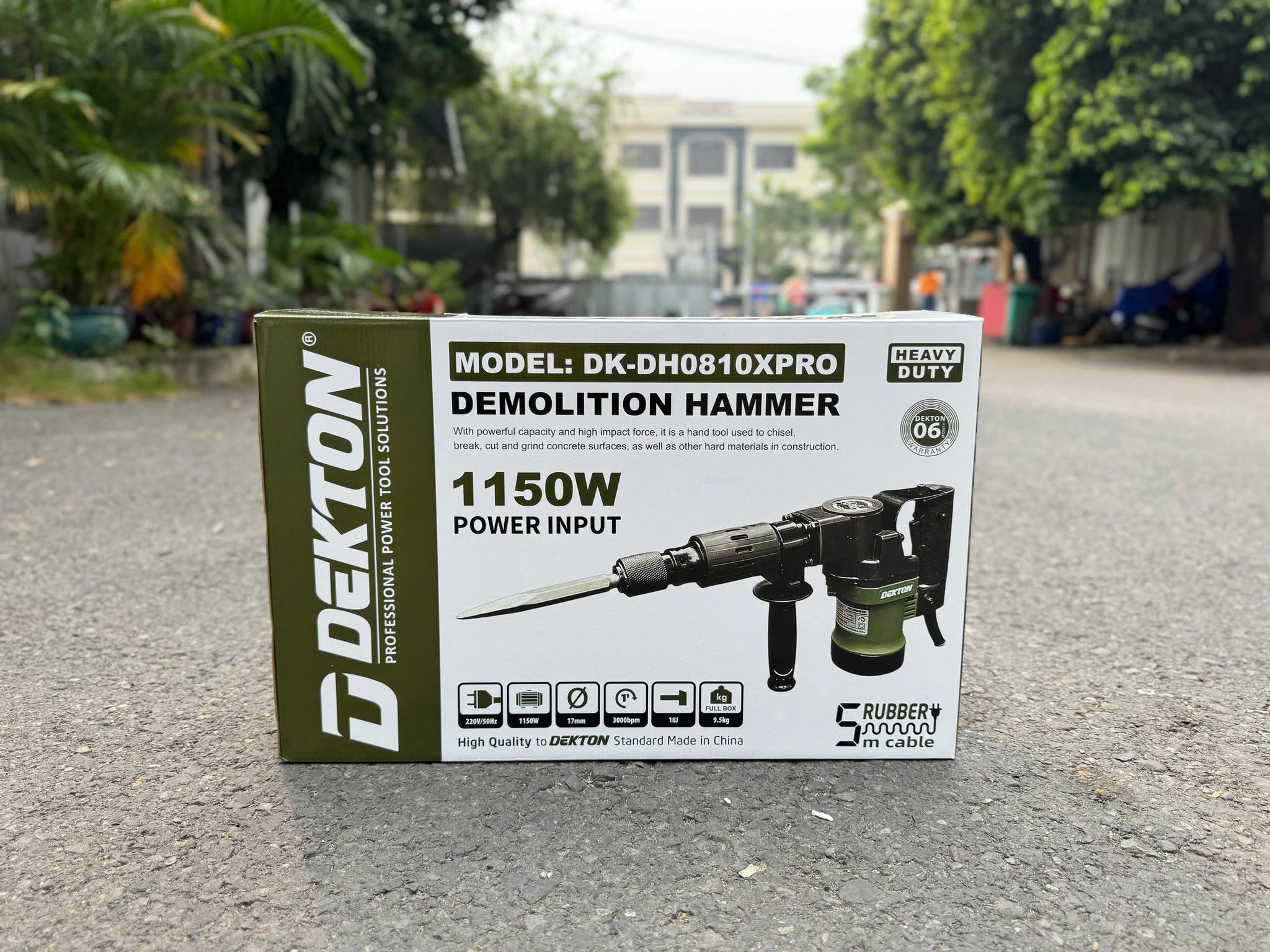 MÁY ĐỤC BÊ TÔNG 17MM 1150W LỰC ĐẬP 18J DK-DH0810XPRO DEKTON - HÀNG CHÍNH HÃNG