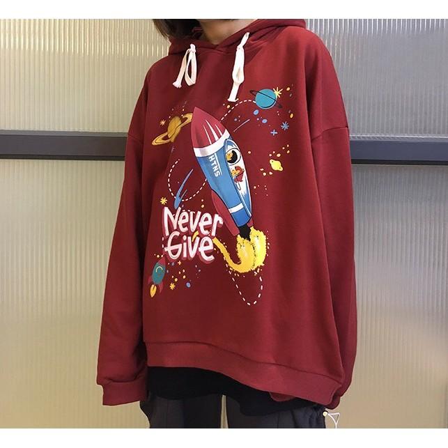 ÁO HOODIES UNISEX MÀU ĐỎ TÊN LỬA áo khoác hoodie nỉ nam nữ,Áo Khoác Hoodie Nỉ Ngoại in hình tên lữa unisex ulzzang nam nữ