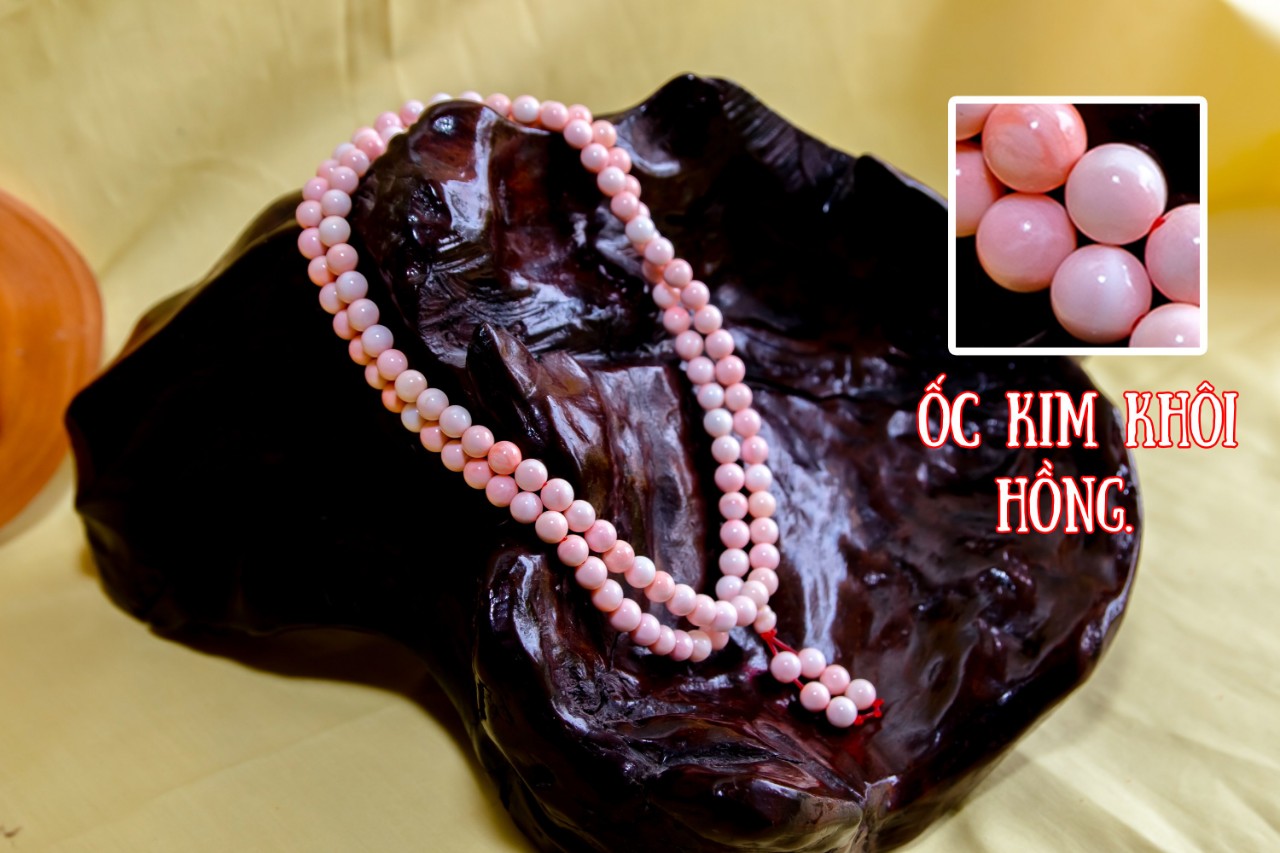 Vòng Tay Phong Thủy - Vòng Tay Chuỗi Quấn Tay Ốc Kim Khôi Hồng 6 Li 100% Tự Nhiên Được Chế Tác Thủ Công Từ Việt Nam - Bền Đẹp, Giá Tốt - Có Giấy Kiểm Định - Có Tem Niêm Phong