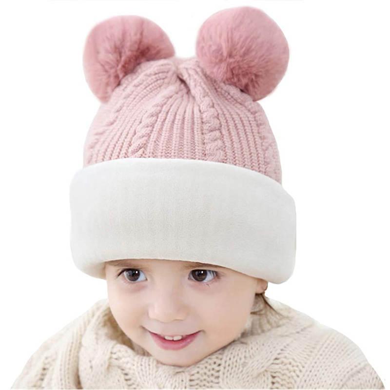 Warmom Trẻ Em Mùa Đông Nón Cho Bé Đan Nón Cho Bé Gái Bé Trai Mùa Đông Nón Dày Khăn Earflap Hood Khăn Choàng Đầu Lâu Mũ Lưỡi Trai trẻ Em 1-4Y