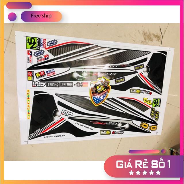 Tem rời dành cho xe Exciter 2011 LC trắng đen
