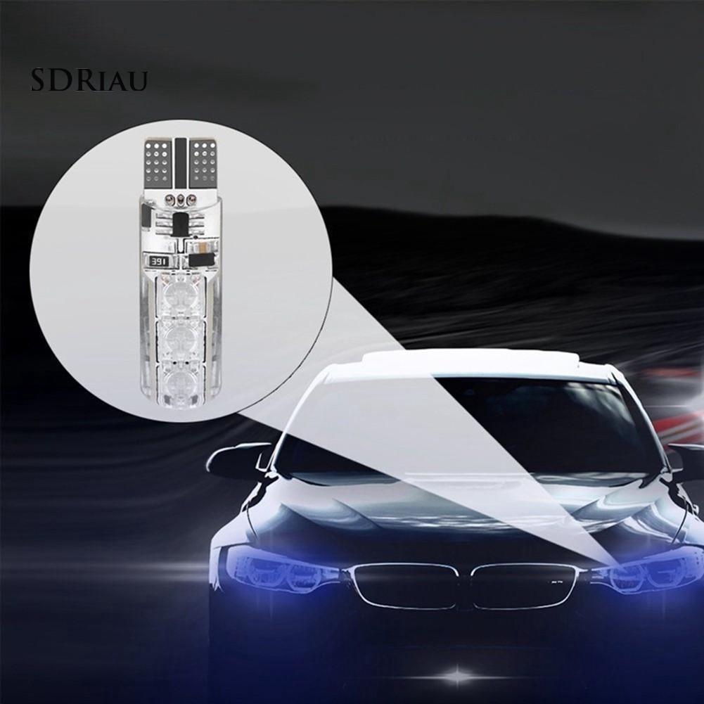 Cặp đèn LED DC12V T10 5050 6 SMD RGB đọc sách trên xe hơi+điều khiển từ xa