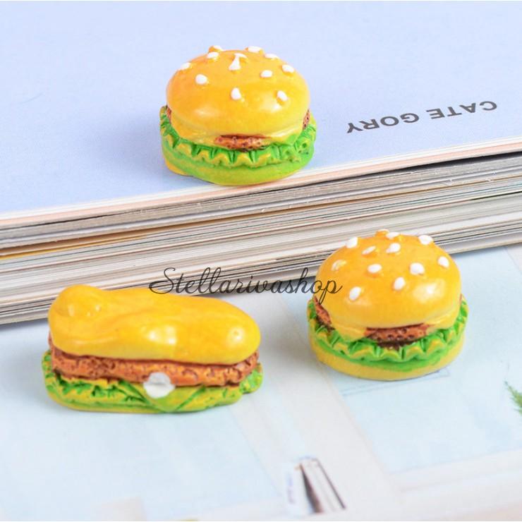Mô hình Bánh Hamburger trang trí tiểu cảnh, làm mô hình nhà DIY quà tặng trang trí