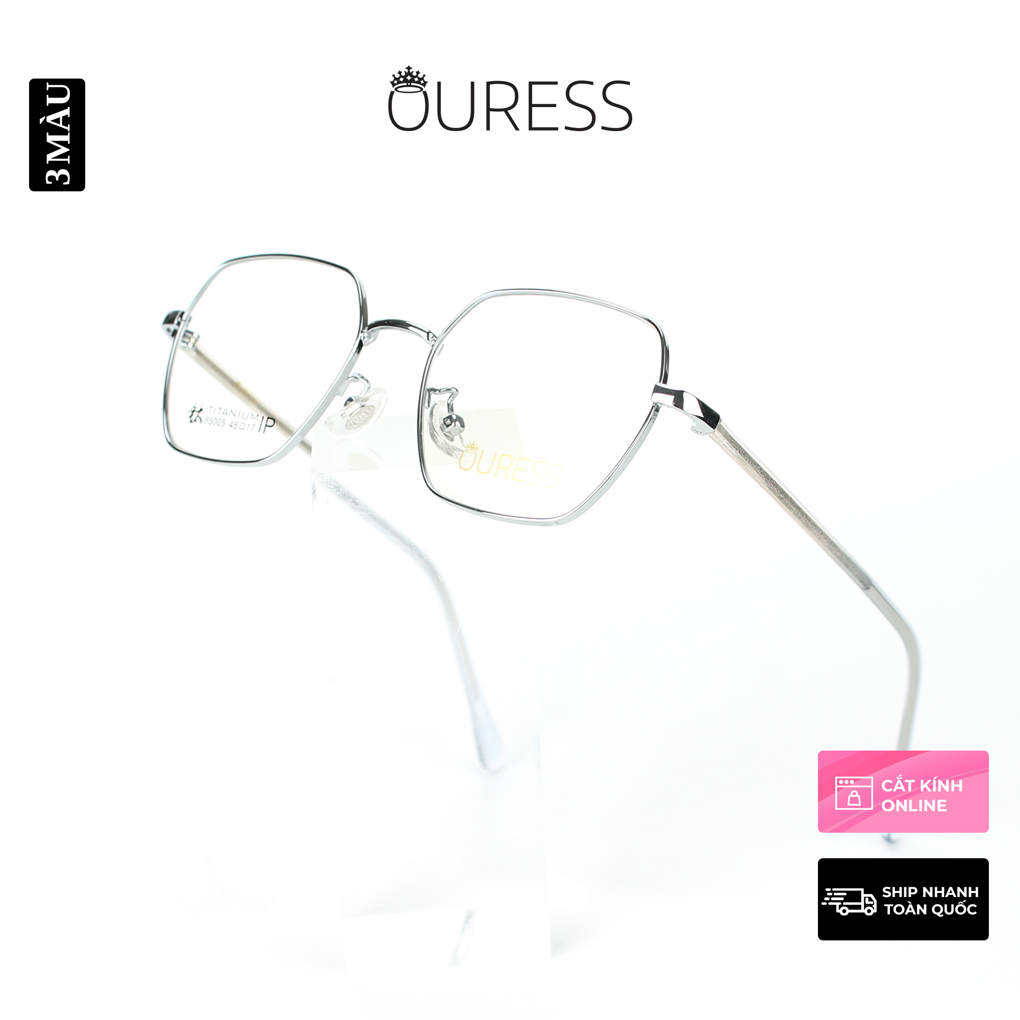 Gọng kính cận 85005 và 5201316 chất liệu titan thời trang mắt kính OURESS nam nữ siêu nhẹ siêu bền