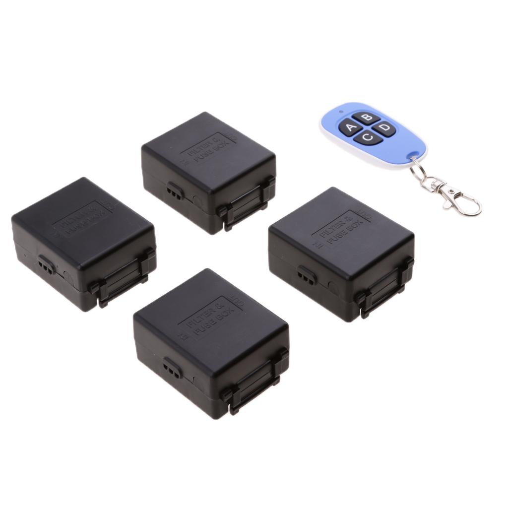 433Mhz 4 Key Wireless Remote Switch 220V Relay Module Set for Motor Home DIY