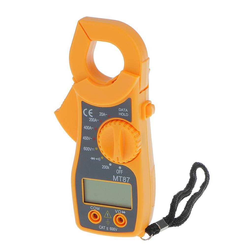 Digital Handheld Voltmeter Ammeter Ohmmeter Multimeter AC DC Tester Clamp Meter LCD Display with Red / Black Test Lead Wires