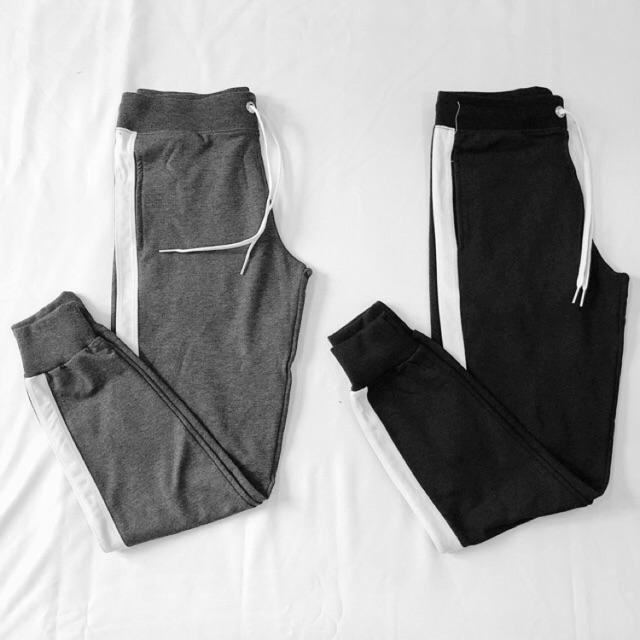 Quần jogger Abercrombie viền sọc ống bo