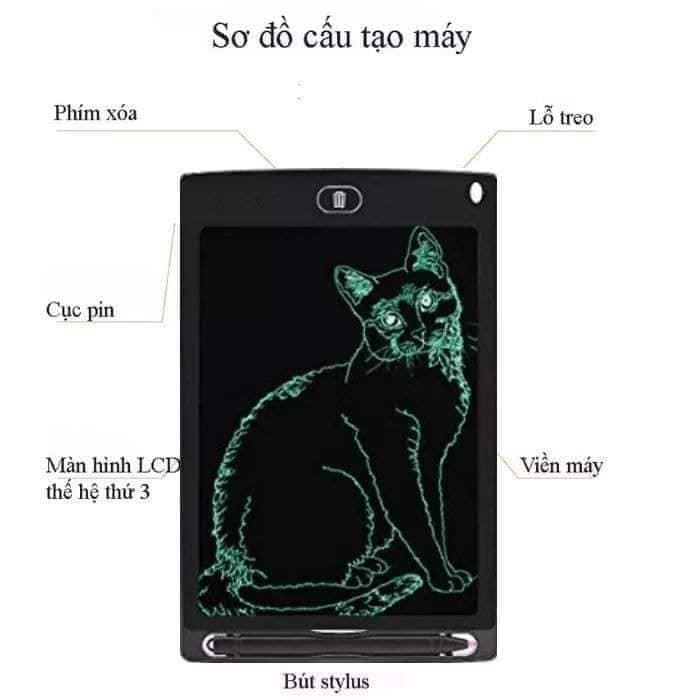 Bảng Viết Vẽ Điện Tử Tự Xóa Thông Minh Màn LCD 8,5 inch Cho Bé - GIÁ KHUYẾN MẠI