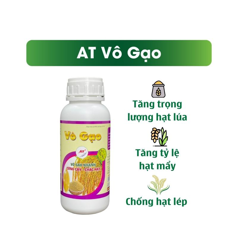 Phân Bón Hữu Cơ AT Chuyên Dụng Cho Cây Lúa Dinh Dưỡng Nuôi Hạt, Hạt Chắc, Vỏ Dày, Màu Sáng – AT Vô Gạo 500ml