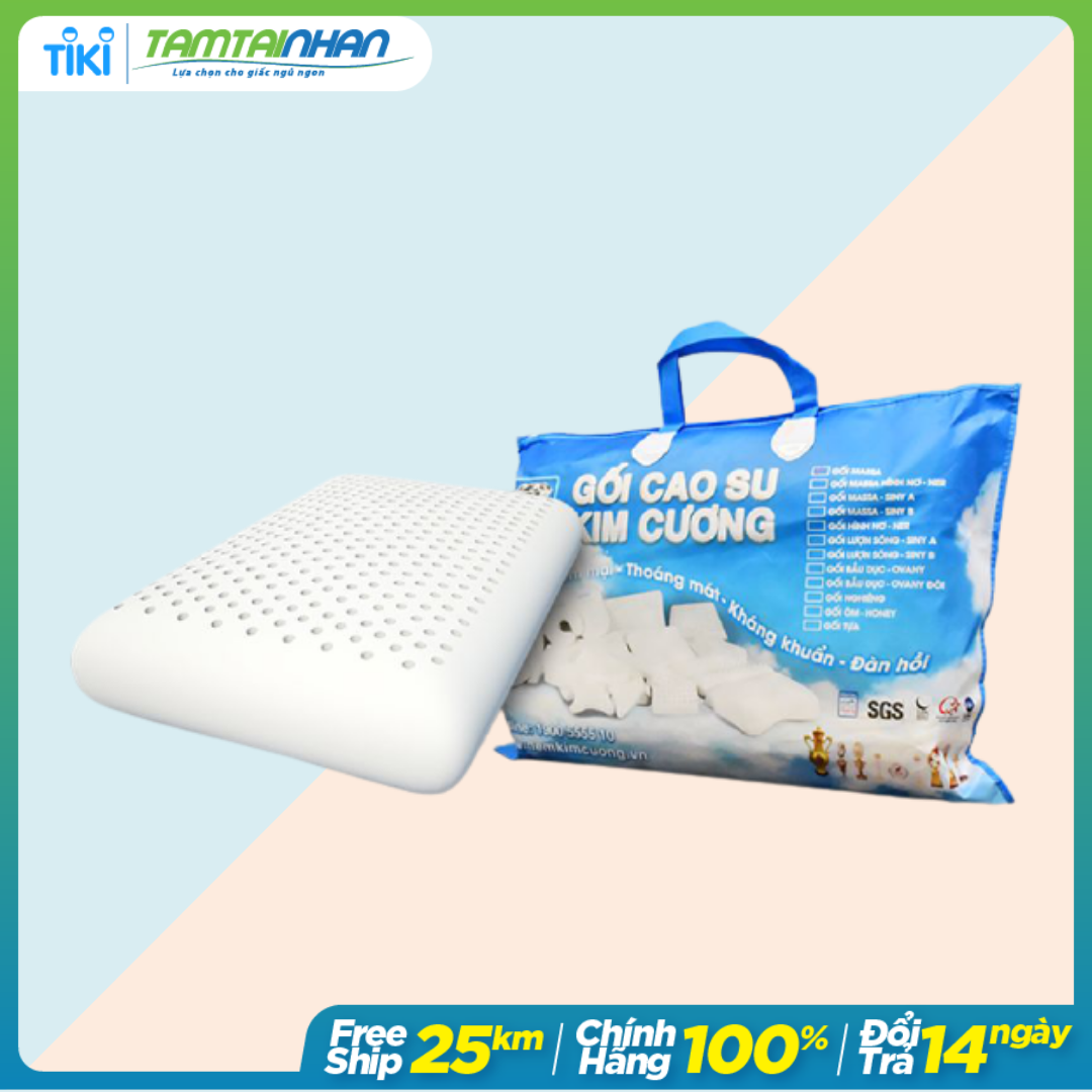 Gối Cao Su Kim Cương Ovany KCGO4060 - Trắng