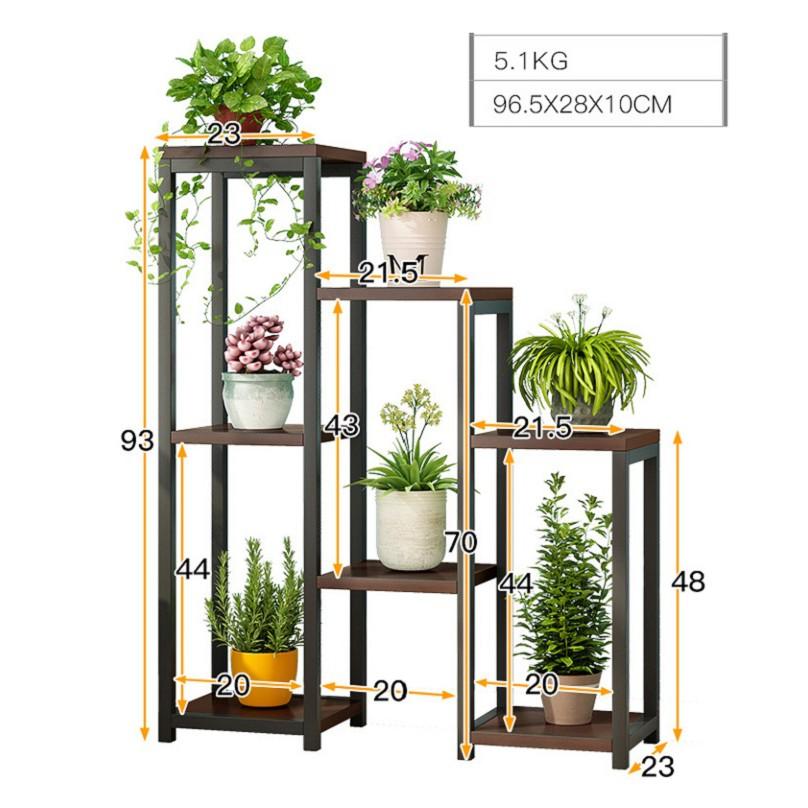 Kệ để chậu hoa cây cảnh 7 ô khung thép - Kệ trang trí nhà cửa 65x23x90cm