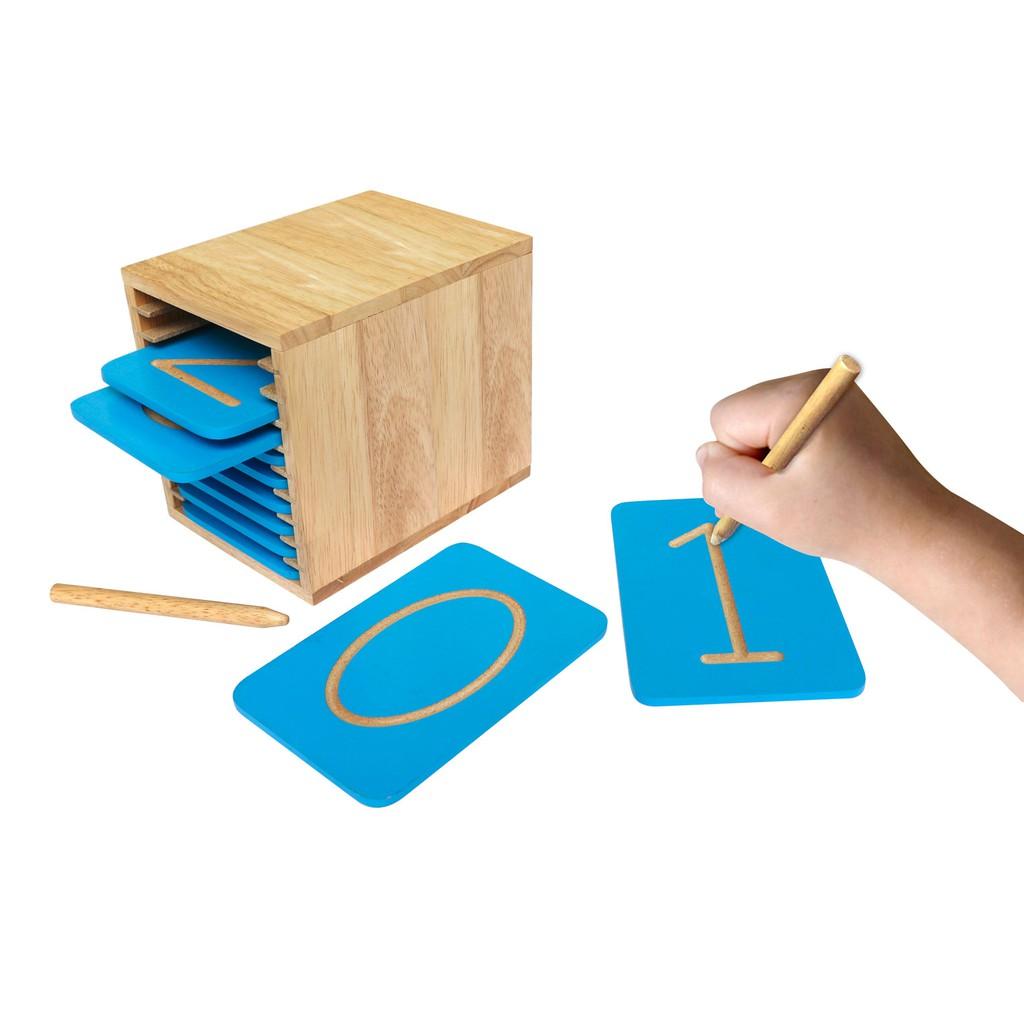 Bảng luyện viết chữ số cho bé bằng gỗ an toàn, đồ chơi gỗ Montessori, giáo cụ mầm non cao cấp