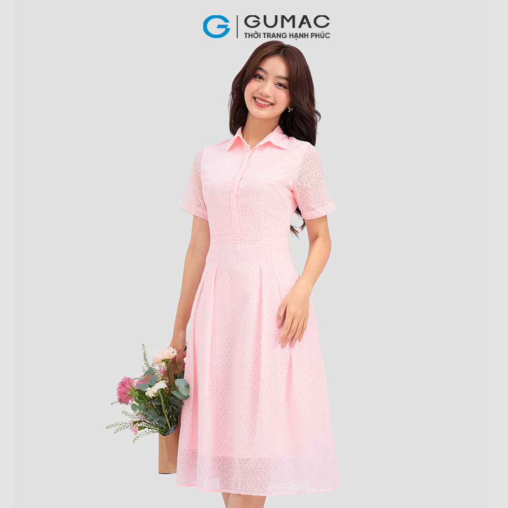 Đầm sơ mi xếp ly DC12067 thời trang GUMAC