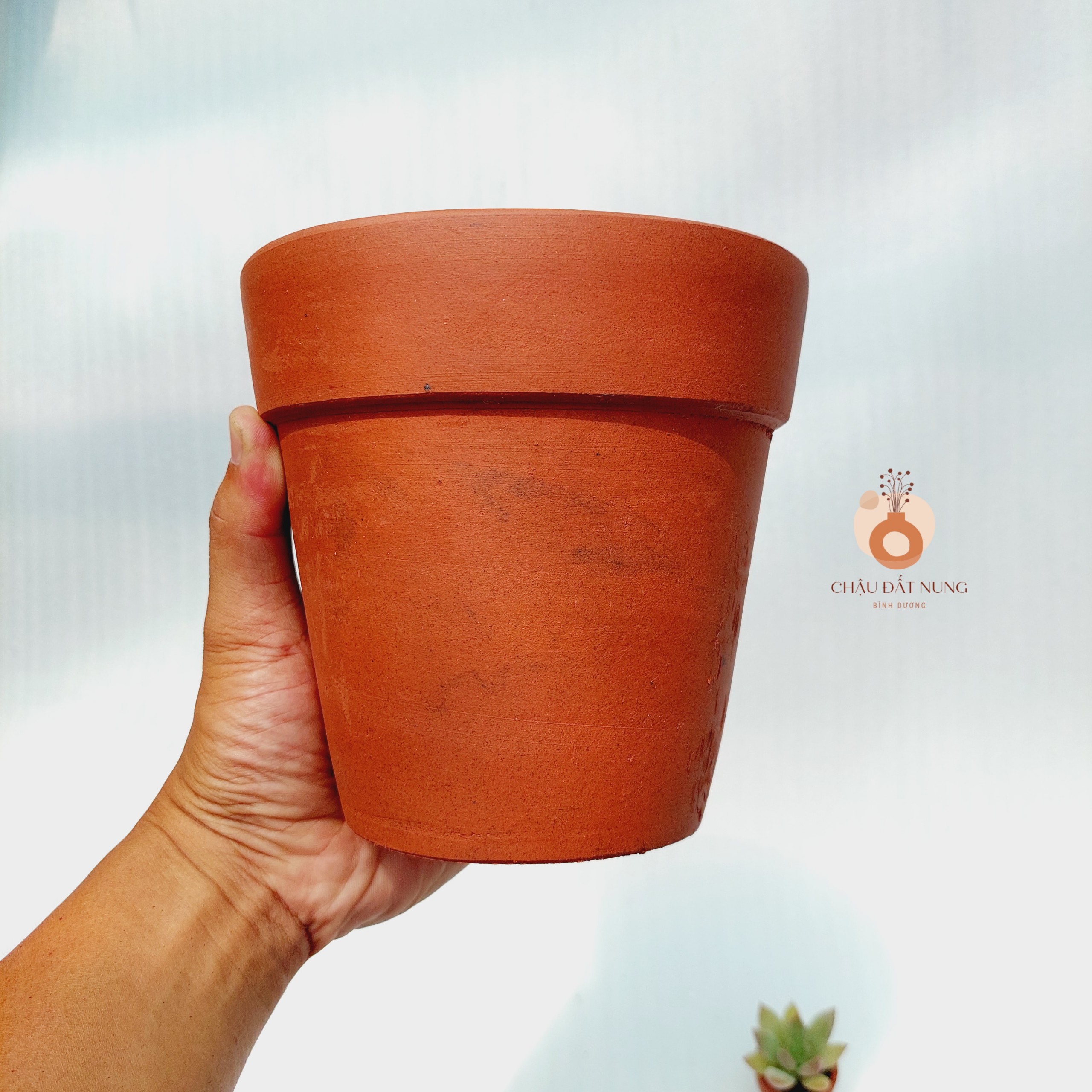 Chậu đất nung, chậu sen đá - Ly gờ 1414, miệng châu 14-18.5cm chiều cao 14-16cm