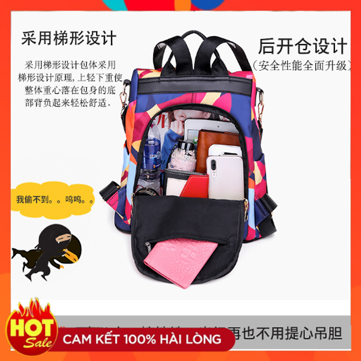 Balo nữ đi học dễ thương bền đẹp phong cách Hàn Quốc.
