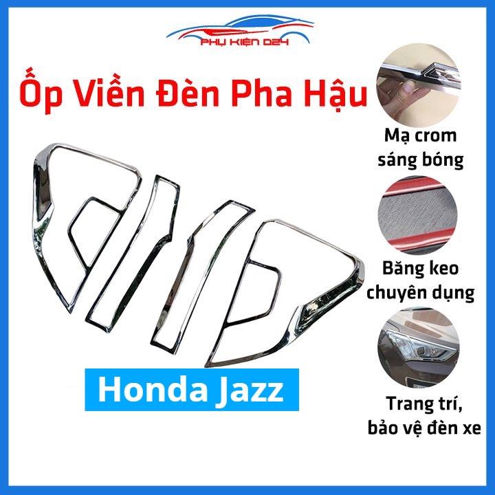 Ốp viền đèn pha hậu mạ crom Honda Jazz chống trầy trang trí bảo vệ xe