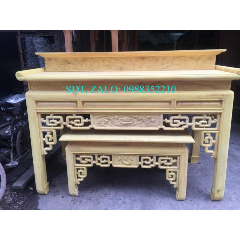Án gian thờ hoa sen gỗ