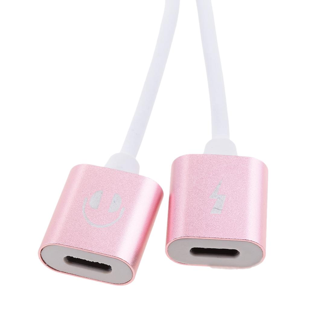 2 Pieces 2 in 1 Headphones Jack Charger & Audio Splitter Adapter for